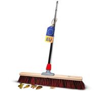 Novaliv Scopa da strada con manico esterno, 60 cm, setole in elaston, ideale come scopa per esterni, scopa da giardino con manico con setole dure, scopa da cortile, scopa industriale per esterni