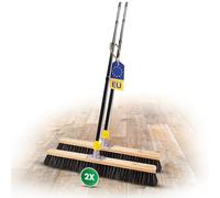 Novaliv Scopa grande, 2 scope da sala da 60 cm, con manico e setole per capelli, ideale come scopa da officina con manico, scopa industriale, scopa per casa, scopa per capelli, scopa grande