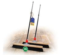Novaliv Scopa grande, 2 scope da sala da 60 cm, con manico telescopico, setole sintetiche, scopa fine da officina con manico, scopa industriale, scopa per casa, scopa per capelli, scopa grande