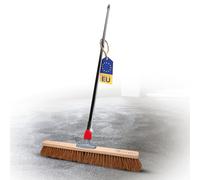 Novaliv Scopa in cocco da 60 cm, con manico telescopico, setole di cocco, setole naturali con manico, scopa da officina, scopa industriale, scopa per casa, scopa da pittura, spazzola per capelli,