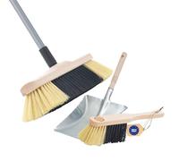 Novaliv Scopa per interni con manico in setole sintetiche, setole morbide e setole morbide, con manico telescopico e scopa a mano, scopa in metallo, scopa a mano