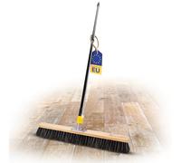 Novaliv Scopa per sauna con miscela di pelo di cavallo, 60 cm, con manico telescopico, setole morbide