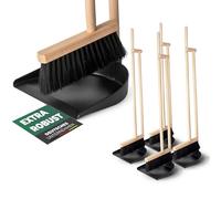 Novaliv Set di 4 palette in legno, 92 cm, scopino e pala, manico lungo per ufficio e funzionamento