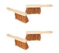 Novaliv Set di 4 spazzole in cocco per auto, scope morbide setole in cocco, scopa industriale, scopa per auto, scopa a mano in legno