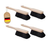 Novaliv Set di 4 spazzole in plastica, colore nero, scopa in legno, setole morbide, adatte per scopa da campeggio, scopa a mano, scopa per auto, scopa a mano, scopa in legno