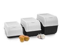Novaliv Set di contenitori per patate, 3,5 l + 5 l + 9 l, colore bianco, per patate, verdure, impilabili, per cipolle, per patate, frutta, per patate