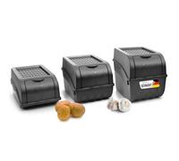 Novaliv Set di contenitori per patate | 3,5 l + 5 l + 9 l | grigio antracite | scatole per patate | scatole per verdure impilabili per cipolle, per patate, frutta e patate