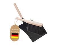 Novaliv Set di paletta Arenga con setole e paletta in metallo laccato nero