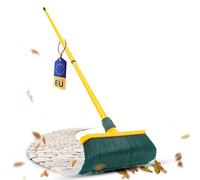 Novaliv Set di scopa per artigli da 40 cm, in plastica con manico telescopico e setole curve, scopa da giardino, scopa per fogliame (1, 40 cm con manico)