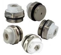 NOVANETUS 5 valvole di sfiato per radiatori, 1/2", in ottone nichelato, con testa in plastica girevole
