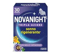 Novanight Tripla Azione Melatonina per Dormire, 30 Compresse | Integratori per Disturbi del Sonno, Senza Glutine, Con Melatonina, Escolzia, Passiflora, Melissa, Non Induce Dipendenza