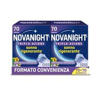 Novanight Tripla Azione Melatonina per Dormire, 70+70 Compresse | Integratori per Disturbi del Sonno, Senza Glutine, Con Melatonina, Escolzia, Passiflora, Melissa, Non Induce Dipendenza
