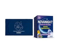 Novanight Tripla Azione Melatonina per Dormire, Integratori, Disturbi del Sonno - Senza Glutine, con Melatonina, Escolzia, Passiflora, Melissa, Non Induce Dipendenza (Edizione Limitata 70 Cpr+Federa)