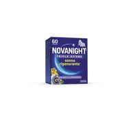NOVANIGHT Tripla Azione Sonno Rigenerante, Integratore Alimentare con Melissa e Melatonina per Dormire, Senza Glutine, 60 Compresse, Non Induce Dipendenza