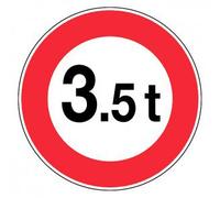 'novap - Cartello vietato ai 3,5 T. - Diametro 300 Mm rigida