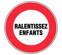 Novap - Pannello segnaletico - Ralentissez enfants - Diametro 300 mm rigido