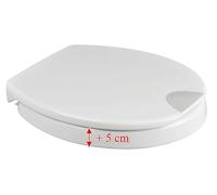 Novara Plus - Sedile WC in Duroplast rialzato da 5 cm con sistema di abbassamento automatico, carico massimo: 250 kg, seduta e seduta comoda grazie alla seduta rialzata