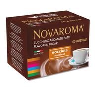 Novaroma | Zucchero aromatizzato al gusto Nocciola - 200 BUSTINE