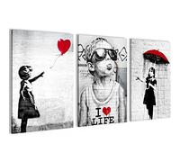 Novart Quadro decorativo Collage Di Banksy - Completamente Pronto Da Appendere - Collage Moderno - Ufficio Soggiorno N003136a