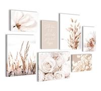 Novart Quadros - Completamente Pronto Da Appendere - Immagini - Boho Fiori - 7 Pezzi Set Moderni - N023271a