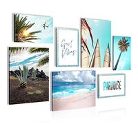 Novart Quadros - Completamente Pronto Da Appendere - Immagini - Mare - 7 Pezzi Set Moderni - N019671a
