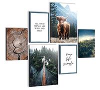 Novart Quadros Paesaggio - Nessuna Cornice Necessaria - Collage Moderno Foresta Della Natura - Camera Da Letto Del Soggiorno - N004563a