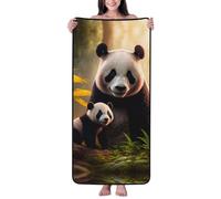 Novastar Asciugamani da bagno in cotone per il bagno, asciugamani in microfibra con panda della foresta per teli da bagno per il corpo, asciugamano da spiaggia ad asciugatura rapida, morbidi