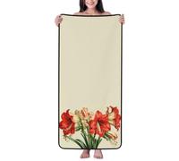 Novastar Asciugamani da bagno in cotone per il bagno, asciugamani in microfibra con vivaci fiori di amaryllis, asciugamani da bagno personalizzati ad asciugatura rapida, morbidi asciugamani da doccia
