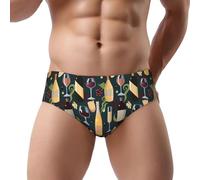 Novastar Biancheria intima da uomo - Stampa bottiglia di vino No.9036 - Slip bikini traspirante elasticizzato taglio classico da uomo, Nero , M