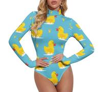 Novastar Body da donna a maniche lunghe - tuta da nuoto a forma di anatra carino da donna, Stile 14, L
