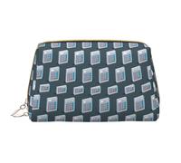 Novastar Borsa per il trucco da viaggio grande, in pelle PVC con calcolatrice matematica da donna, con cerniera, astuccio per il trucco portatile, astuccio