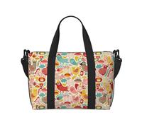 Novastar Borsa tote per computer portatile, da donna, da lavoro, arte popolare, colorata, divertente, con pollo, borsa da viaggio, borsa da palestra per donne e uomini, borsa da viaggio per donne e