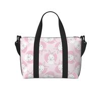 Novastar Borsa tote per computer portatile da donna, da lavoro, con coniglietto e scritta "Happy Cute Rabbit Love", borsa da viaggio, borsa da palestra per donne e uomini, borsa da viaggio a tracolla
