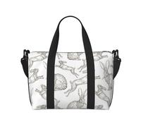 Novastar Borsa tote per computer portatile da donna, da lavoro, con disegno di un simpatico coniglio su sfondo bianco, borsa da viaggio, borsa da palestra per donne e uomini, borsa da viaggio a