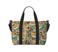 Novastar Borsa tote per computer portatile da donna, da lavoro, con elementi musicali durante la notte, borsa da viaggio, borsa da palestra per donne e uomini, borsa da viaggio a tracolla per donne e