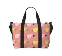 Novastar Borsa tote per computer portatile da donna, da lavoro, con graziosa pera gialla e rosa, borsa da viaggio, borsa da palestra per donne e uomini, borsa da viaggio a tracolla per donne e uomini