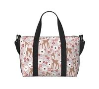 Novastar Borsa tote per computer portatile da donna, da lavoro, con grazioso cervo, margherita, fiore, rosa, borsa da viaggio, borsa da palestra per donne e uomini, borsa da viaggio a tracolla per