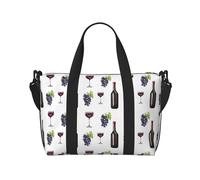 Novastar Borsa tote per computer portatile da donna, da lavoro, con motivo a elementi color vino, borsa da viaggio, borsa da palestra per donne e uomini, borsa da viaggio a tracolla per donne e uomini