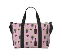 Novastar Borsa tote per computer portatile, da donna, da lavoro, con motivo a elementi color vino, borsa da viaggio, borsa da palestra per donne e uomini, borsa da viaggio a tracolla per donne e
