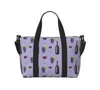Novastar Borsa tote per computer portatile da donna, da lavoro, con motivo a elementi color vino viola, borse da viaggio per donne, viaggi, palestra, per donne e uomini, oggetti personali, borse da
