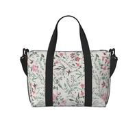 Novastar Borsa tote per computer portatile, da donna, da lavoro, con motivo floreale e fata durante la notte, borsa da viaggio, borsa da palestra per donne e uomini, borsa da viaggio a tracolla per