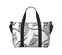 Novastar Borsa tote per computer portatile da donna, da lavoro, con papillon e gufo, borsa da viaggio, borsa da palestra per donne e uomini, borsa da viaggio a tracolla per donne e uomini