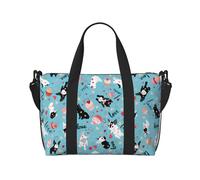 Novastar Borsa tote per computer portatile da donna, da lavoro, con simpatico bulldog francese, con torta d'amore, borsa da viaggio, borsa da palestra per donne e uomini, borsa da viaggio a tracolla