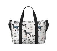 Novastar Borsa tote per computer portatile, da donna, da lavoro, con simpatico cane dalmata durante la notte, borsa da viaggio, borsa da palestra per donne e uomini, oggetti personali, borsa da