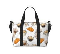 Novastar Borsa tote per computer portatile, da donna, da lavoro, con stampa di pane e caffè, borsa da viaggio per donne, da viaggio, da palestra, per donne, uomini, oggetti personali, borse da viaggio