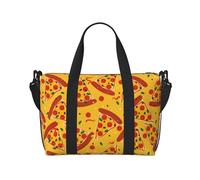 Novastar Borsa tote per computer portatile da donna, da lavoro, graziosa e deliziosa pizza durante la notte, borsa da viaggio, borsa da palestra per donne e uomini, borsa da viaggio a tracolla per