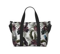 Novastar Borsa tote per computer portatile da donna, da lavoro, marrone con simpatico uccello del paradiso durante la notte, borsa da viaggio, borsa da palestra per donne e uomini, borsa da viaggio a