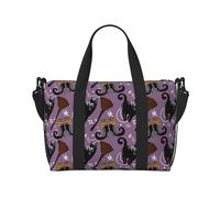 Novastar Borsa tote per computer portatile da donna, da lavoro, stile magico, con motivo cartone animato, scopa, gatto, borsa da viaggio, borsa da palestra per donne e uomini, borsa da viaggio per