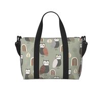 Novastar Borsa tote per computer portatile da donna, lavoro, divertente gufo scarabocchi durante la notte, borsa da viaggio, borsa da palestra per donne uomini, oggetti personali borsa da viaggio per