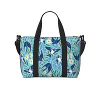 Novastar Borsa tote per computer portatile da donna, lavoro, rondini e fiori volanti durante la notte, borsa da viaggio, borsa da palestra per donne e uomini, borsa da viaggio a tracolla per donne e